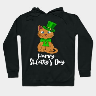 Happy St.Cattys Day Irish Patricks Day Leprechaun Cat Lover Hoodie